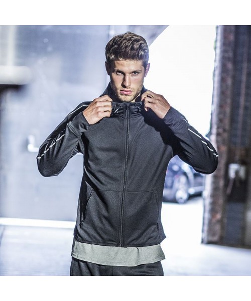 Plain Lightweight running hoodie with reflective tape Tombo 180 GSM